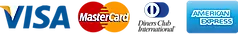 Bandeiras de cartão aceitas: Visa, Mastercard e outras